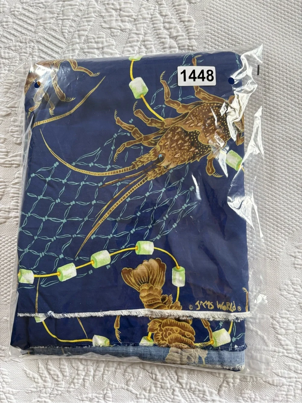 Jams World fabric 3.5 yards rare hard to find nautical lobster rayon Hawaiian
